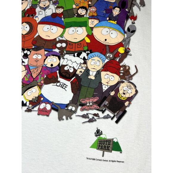 Vintage 1998 Comedy Central South Park Characters Short Sleeve T-Shirt Size L - Picture 11 of 13